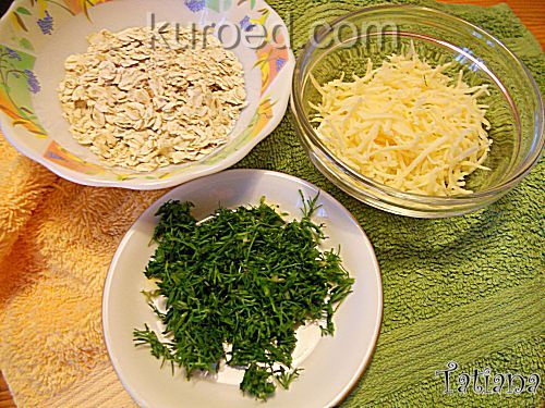 Овсяная каша с сыром и зеленью, ингредиенты