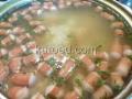Гречневый суп  с  копчеными сосисками