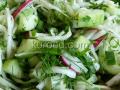 Салат из капусты с огурцами, редиской и зеленью