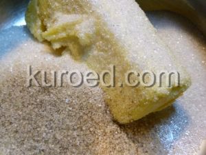 мраморный кекс, приготовление теста  - сливочное масло взбить с сахаром