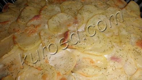 Запеканка из курицы с картофелем и баклажанами