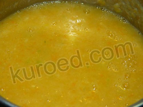 Овощной суп-пюре, пошаговое приготовление - овощи измельчить блендером