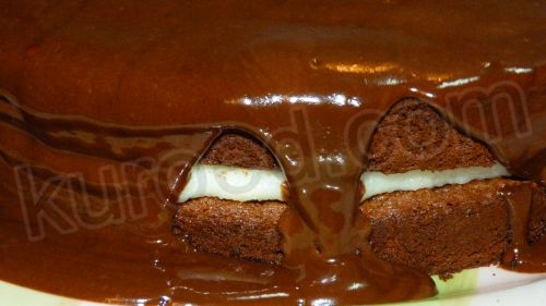 Торт Птичье молоко - торт полить шоколадной глазурью