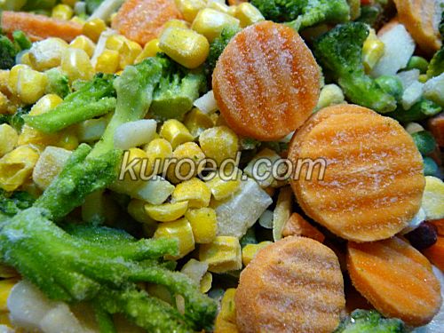 Овощное рагу с курицей и рисом, пошаговое приготовление  - Добавить замороженные овощи-2