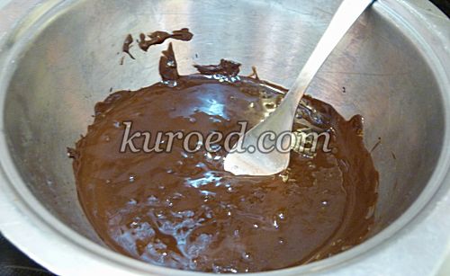 Шоколадные кексики, пошаговое приготовление - Шоколад растопить на водяной бане