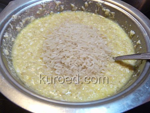 Творожная запеканка с рисом, пошаговое приготовление  - добавить рис