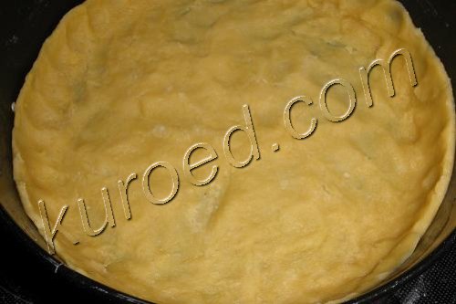 Яблочный пирог c безе, пошаговое приготовление - тесто выложить в форму