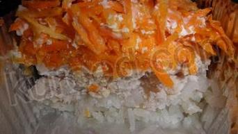 Куриная запеканка с морковью и рисом 