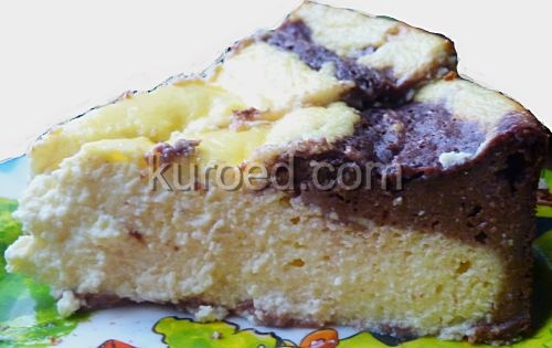 Даухцветный творожный торт с кокосом и белым шоколадом